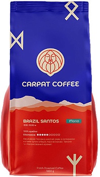фото кофе carpat coffee бразилия сантос в зернах 1000 г