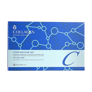 foto набір для догляду за обличчям bonibelle collagen hydro moisture 5set, 7 предметів