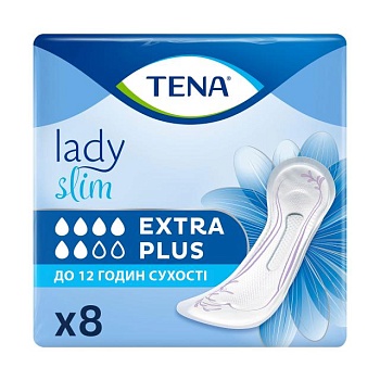 фото урологічні прокладки жіночі tena lady slim extra plus, 8 шт
