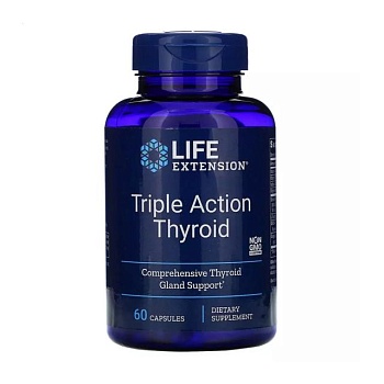 foto харчова добавка в капсулах life extension triple action thyroid тіроїд потрійної дії, 60 шт