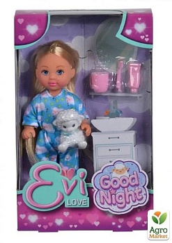 фото лялька еві "вечірня казка" в піжамі, з іграшкою та аксесуарами для чищення зубів, 3+ simba toys