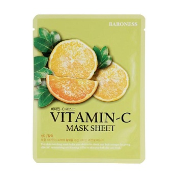 фото тканинна маска для обличчя baroness vitamin c mask sheet з вітаміном с, 21 г