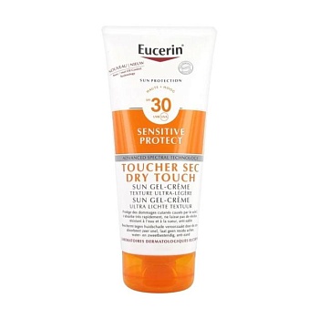 фото сонцезахисний гель-крем для тіла eucerin sun protection sensitive protect sun spf 30 gel-cream, 200 мл