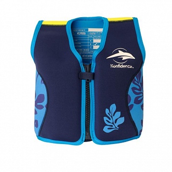 foto жилет для плавания konfidence original jacket s (18 мес-3 г/ 12-20 кг) синий с розовым принтом (kj14-b-03)