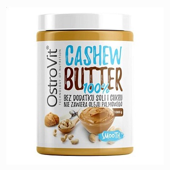 фото дієтична добавка ostrovit cashew butter 100% smooth кеш'ю крем, 1 кг