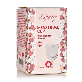 фото менструальна чаша lingery з медичного силікону, біла, розмір s, 1 шт