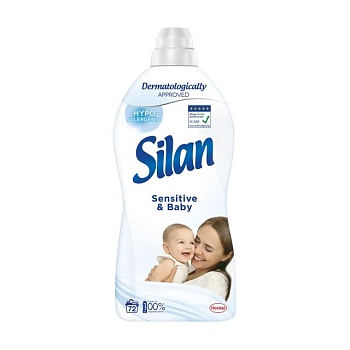фото кондиціонер для дитячої білизни silan sensitive & baby, 72 цикли прання, 1.8 л