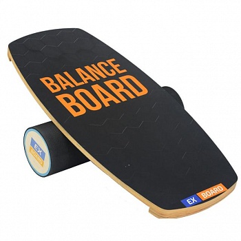 foto балансборд ex-board 3d черный валик 13 см в резине (ex62)
