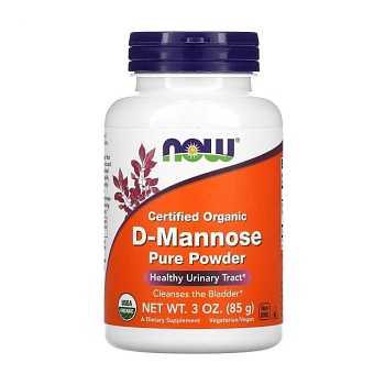 фото дієтична добавка в порошку now foods d-mannose d-маноза, 85 г