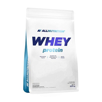 фото дієтична добавка протеїн в порошку allnutrition whey protein полуниця з білим шоколадом, 2.27 кг