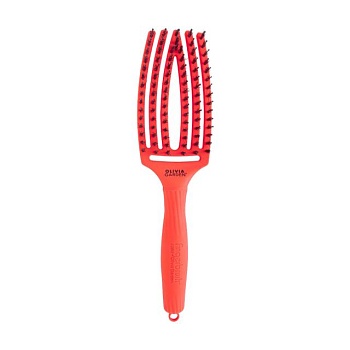 фото масажна щітка для волосся olivia garden fingerbrush neon orange, 1 шт