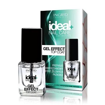 фото верхнє покриття для нігтів ingrid cosmetics gel effect top coat з ефектом гель-лаку, 7 мл