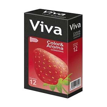 фото презервативи латексні viva кольорові, ароматизовані, 12 шт
