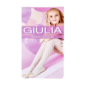 фото дитячі колготки з геометричним малюнком giulia traisy kids 80 den (1), sweet lilac, розмір 116-122