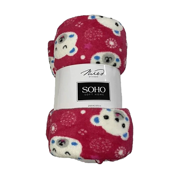 фото плед soho soft home bear face red, 200*230 см