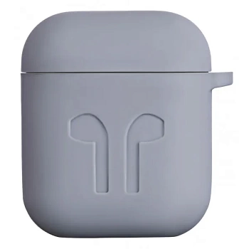 foto чохол для навушників 2e for apple airpods pure color silicone imprint 1.5mm grey (2e-air-pods-ibsi-1.5-gr)
