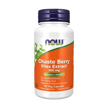 фото дієтична добавка в капсулах now foods chaste berry vitex extract 300 мг, 90 шт