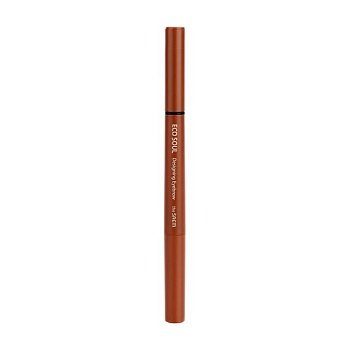 фото олівець для брів 3в1 the saem eco soul designing eyebrow 01 brown, 0.2 г + 0.12 г