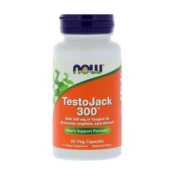фото дієтична добавка в капсулах now foods testojack 300 репродуктивне здоров'я чоловіків, 60 шт