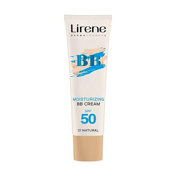 фото вв-крем для обличчя lirene moisturizing bb cream spf 50 01 natural, 30 мл