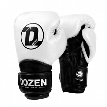 foto боксерские перчатки dozen dual impact training boxing gloves white/black 14 oz