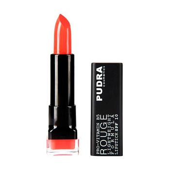 foto помада для губ pudra cosmetics rouge lightweight formula lipstick spf10 з провітаміном b5, 02 pink chic, 4.5 мл