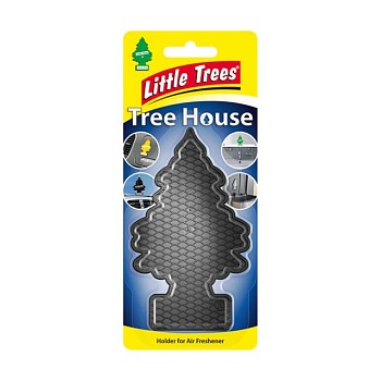 foto тримач ароматизатора для автомобіля little trees tree house чорний, 1 шт