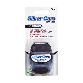 фото зубна нитка silver care carbon, 50 м