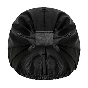 фото атласна шапочка для волосся під час сну glov anti-frizz satin hair bonnet black, 1 шт