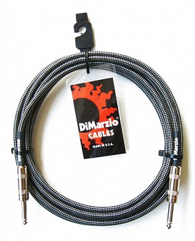 foto кабель гитарный dimarzio ep1710ss instrument cable 10ft (black grey)