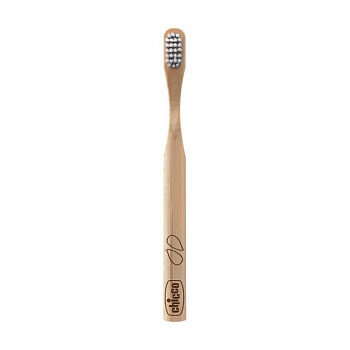 фото дитяча зубна щітка chicco bamboo toothbrush блакитна упаковка, від 3 років, 1 шт
