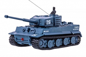 foto танк микро со звуком на радиоуправлении модель 1:72 tiger (серый) 30150