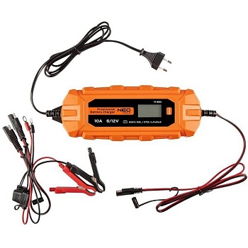 фото зарядное устройство neo tools, 10а/160вт, 3-200ач, для автомобильных аккум. agm/gel
