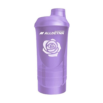 фото шейкер allnutrition alldeynn shaker з трьома відділеннями, фіолетовий, 600 мл + 350 мл
