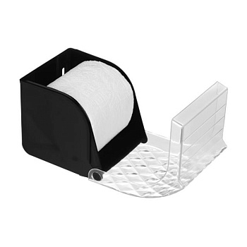 фото тримач для туалетного паперу volver crystal чорний, 1 шт (10201bk)