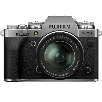 фото фотоаппарат fujifilm x-t4 + xf 18-55mm f2.8-4r silver (16650883)