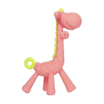 фото дитяча іграшка-прорізувач для зубів lindo силіконова, рожева, від 3 місяців (li 330)