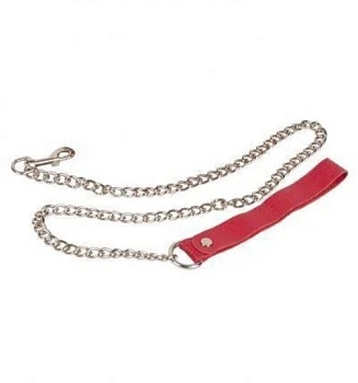 фото поводок leather leash, red