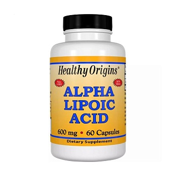 foto харчова добавка в капсулах healthy origins alpha lipoic acid альфа ліпоєва кислота, 600 мг, 60 шт