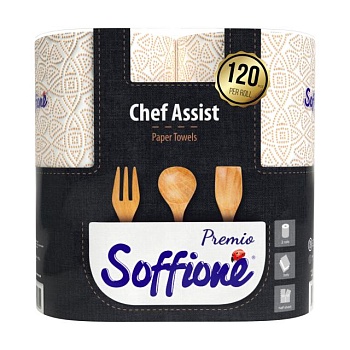 foto паперові рушники soffione premio chef assist, 3-шарові, 120 відривів, 2 шт