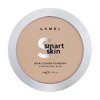 фото компактна пудра для обличчя lamel professional smart skin silk compact powder 404, 8 г