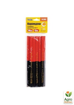 фото олівці столярні двоколірні 176мм, упак. 12шт тм master tool 14-1813