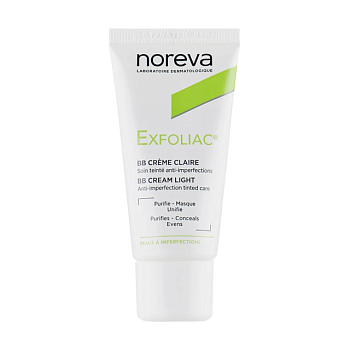 фото bb-крем для обличчя  noreva laboratoires exfoliac bb cream для жирної шкіри, 30мл