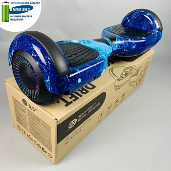 foto гироборд smart balance 6.5 дюймов синий космос акб samsung 4400mah / 700вт bluetooth-колонка и led - подсветка колес