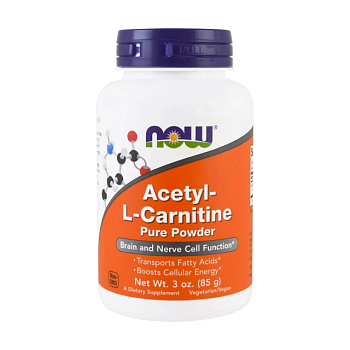 фото дієтична добавка в порошку now foods acetyl-l-carnitine ацетил-l-карнітин, 85 г