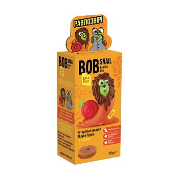 фото набір bob snail спортивна колекція (натуральні цукерки яблуко-груша та іграшка)