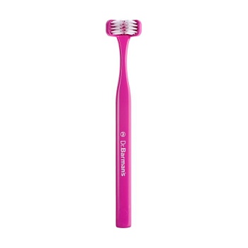 foto тристороння зубна щітка dr. barman's superbrush regular стандартна, рожева, 1 шт
