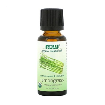 фото ефірна олія now foods organic essential oil 100% pure lemongrass oil органічна олія лемонграсу, 30 мл