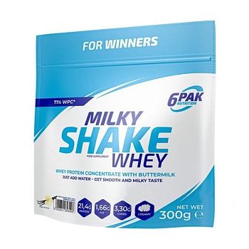 foto харчова добавка протеїн в порошку 6pak nutrition milky shake whey ваніль, 300 г