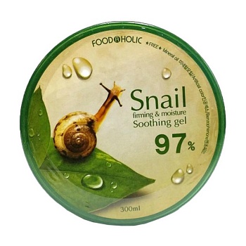 фото універсальний гель для обличчя та тіла food a holic snail firming and moisure soothing gel 97%, 300 мл